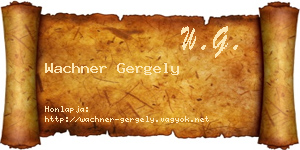 Wachner Gergely névjegykártya